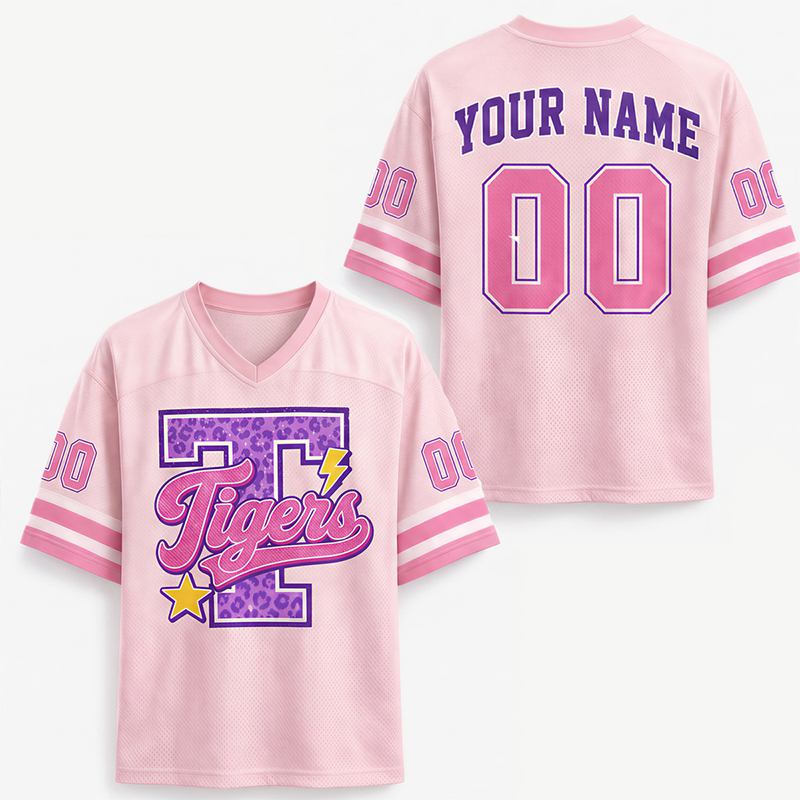 Personalized Mascot Leopard Varsity Letter Teacher Mesh Jersey