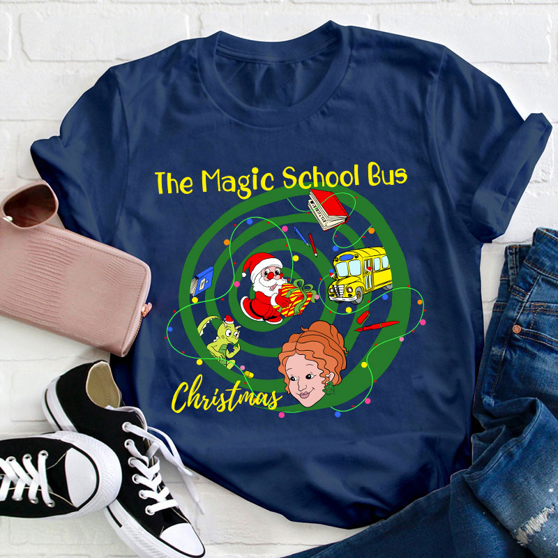 The Magic School Bus Christmas Teacher T-Shirt