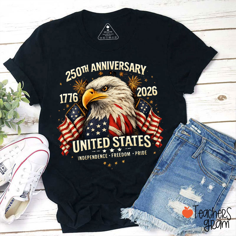 250th Anniversary Patriotic Eagle Teacher T-Shirt
