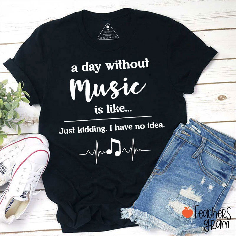 A Day Without Music Is Like Funny Music Teacher T-Shirt