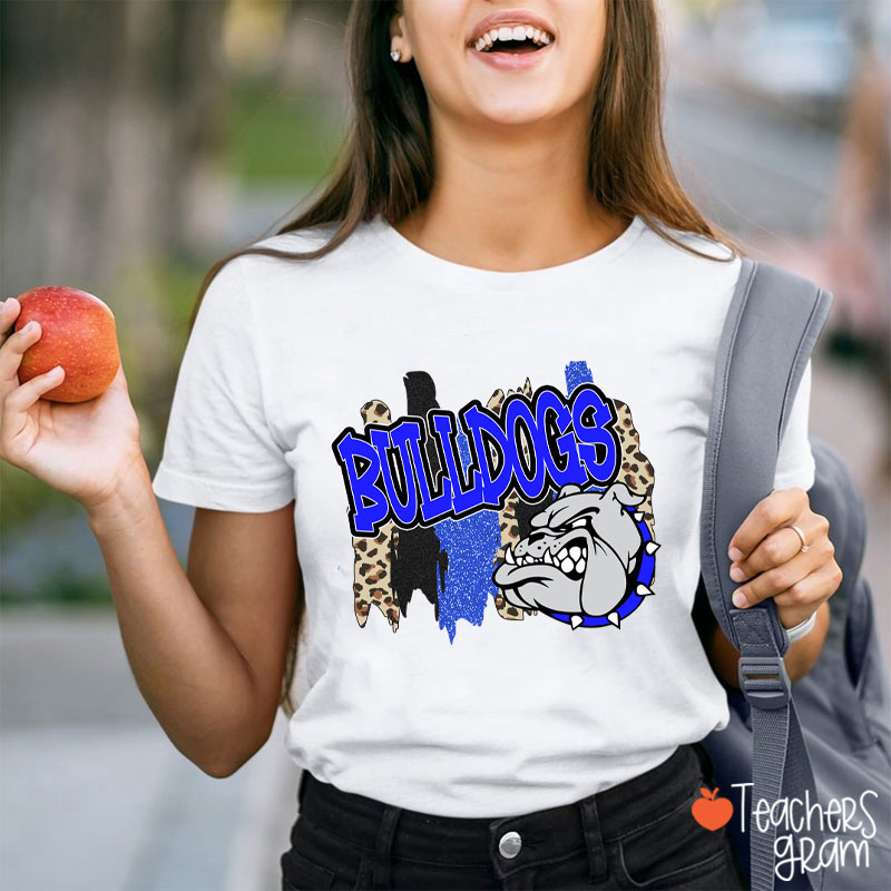 Personalized Mascot Leopard Stripes Teacher T-Shirt