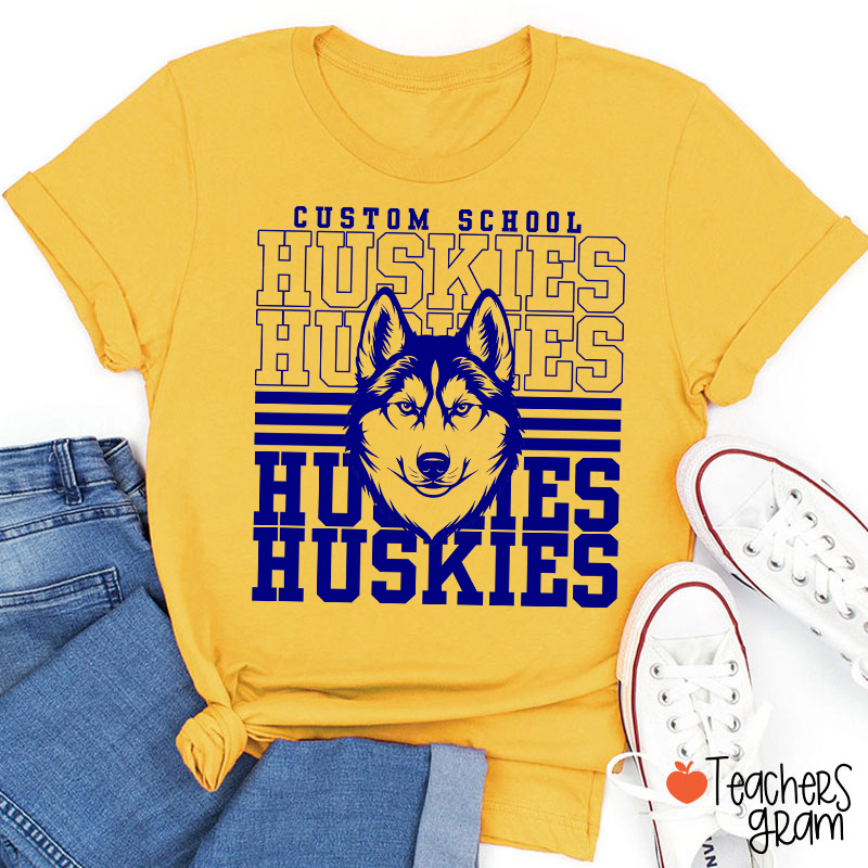 Personalized Mascot And School Name Spirit Teacher T-Shirt