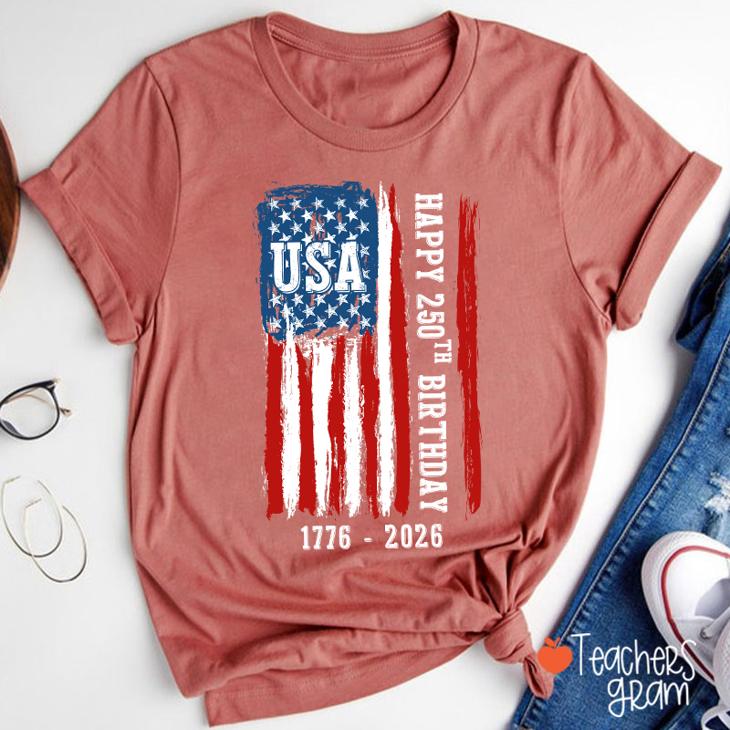 America Independence Day 1776-2026 Patriotic Teacher T-Shirt