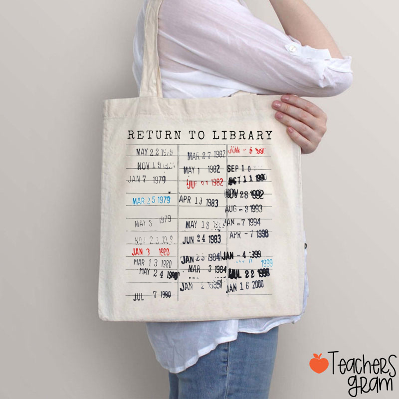Return To Library Teacher Tote Bag
