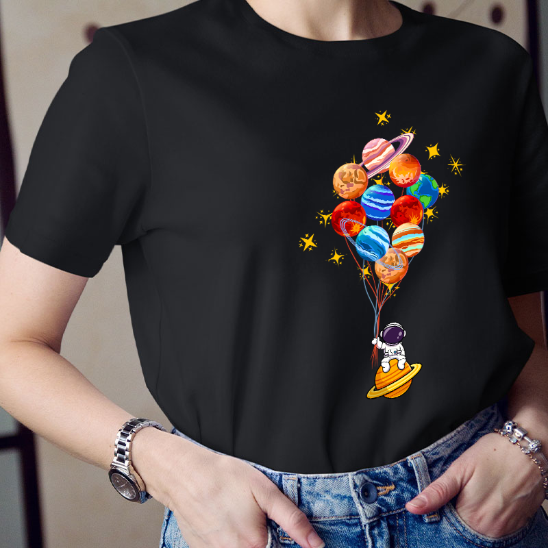 Space Balloon Astronaut Space Teacher T-Shirt