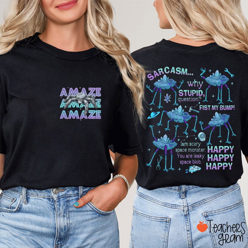 Amaze SciFi Reader Teacher Two Sided T-Shirt