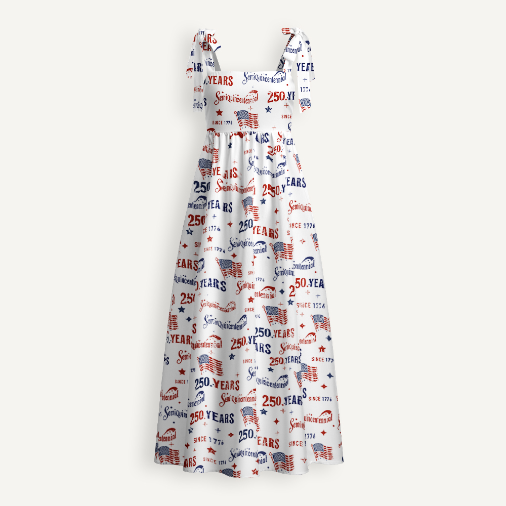 America 250th Anniversary Semiquicentennial Teacher Tie Shoulder Dress