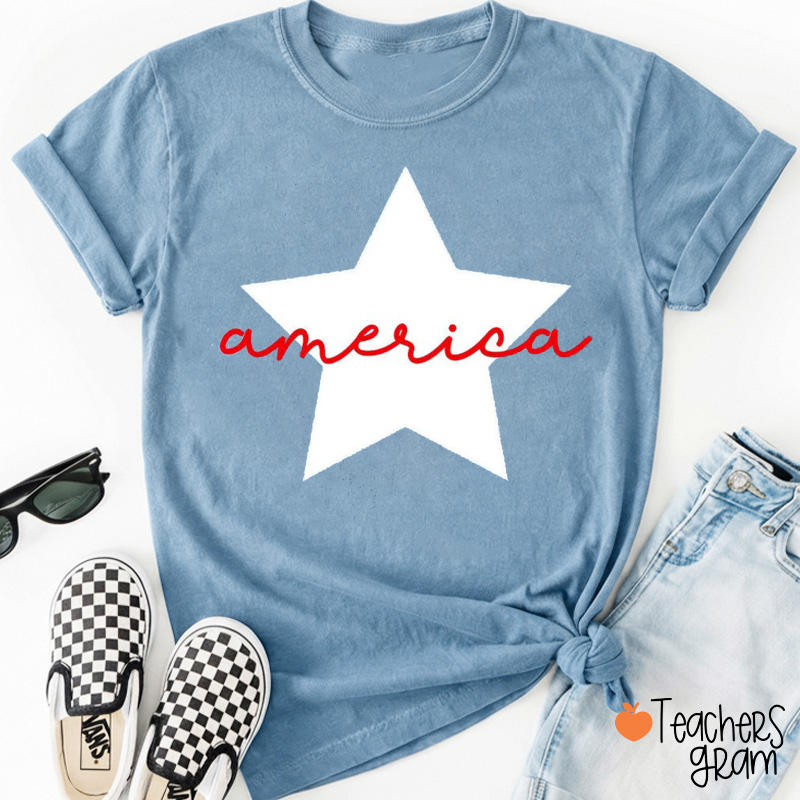 America Patriotic 4th Of July Teacher T-Shirt