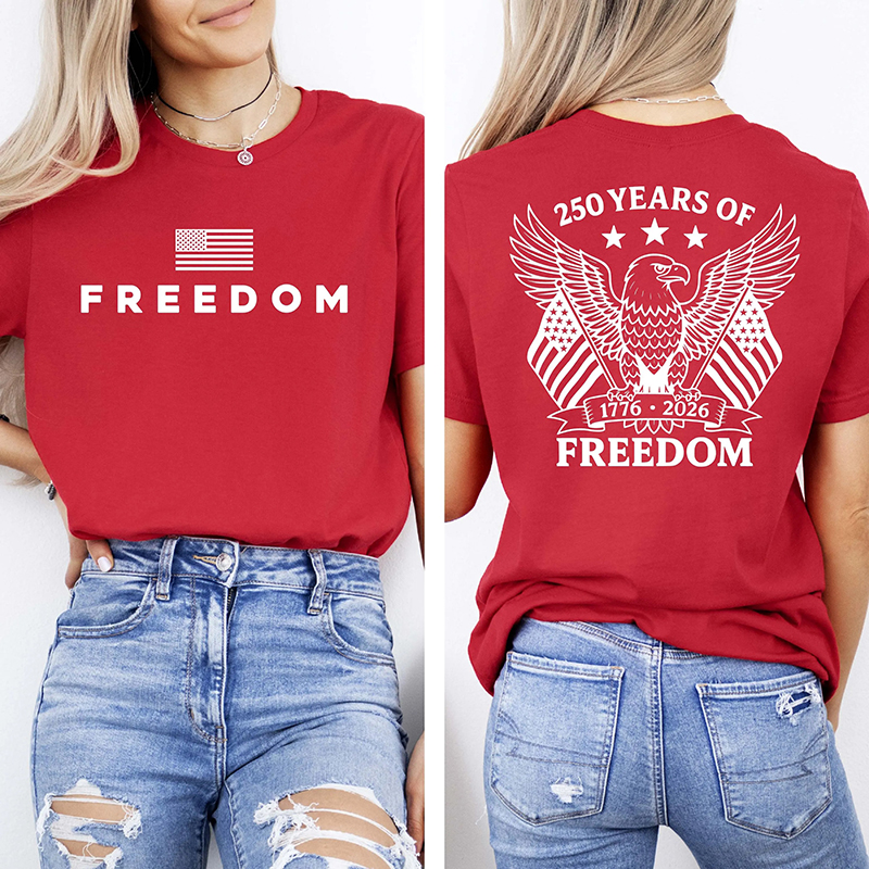 American Eagle 250 Years Of Freedom Teacher Two Sided T-Shirt