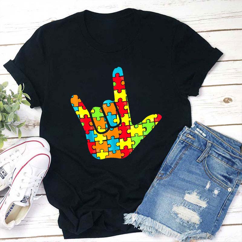 Autism Rock On Teacher T-Shirt