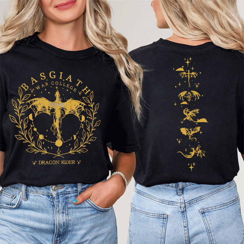 Basgiath War College Dragon Rider Teacher Two Sided T-Shirt