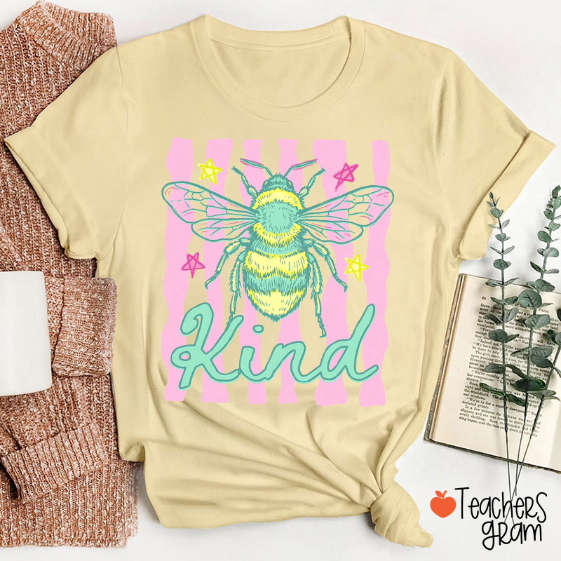 Be Kind Preppy Summer Bee Teacher T-Shirt
