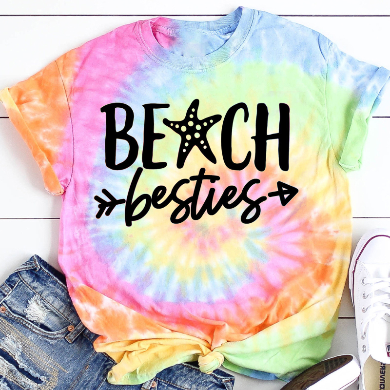 Beach Besties Teacher Tie-dye T-Shirt