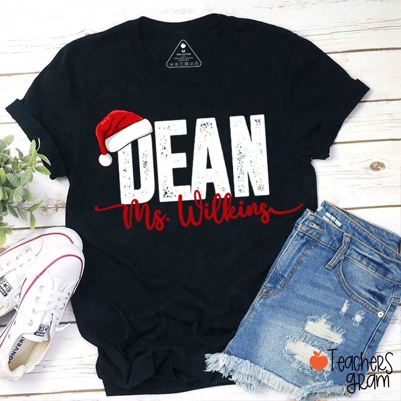 Personalized School Staff Christmas Teacher T-Shirt