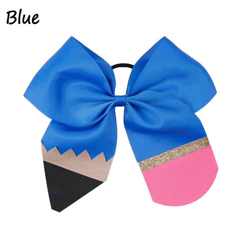 Glitter Pencil Bow Teacher Hair Clip