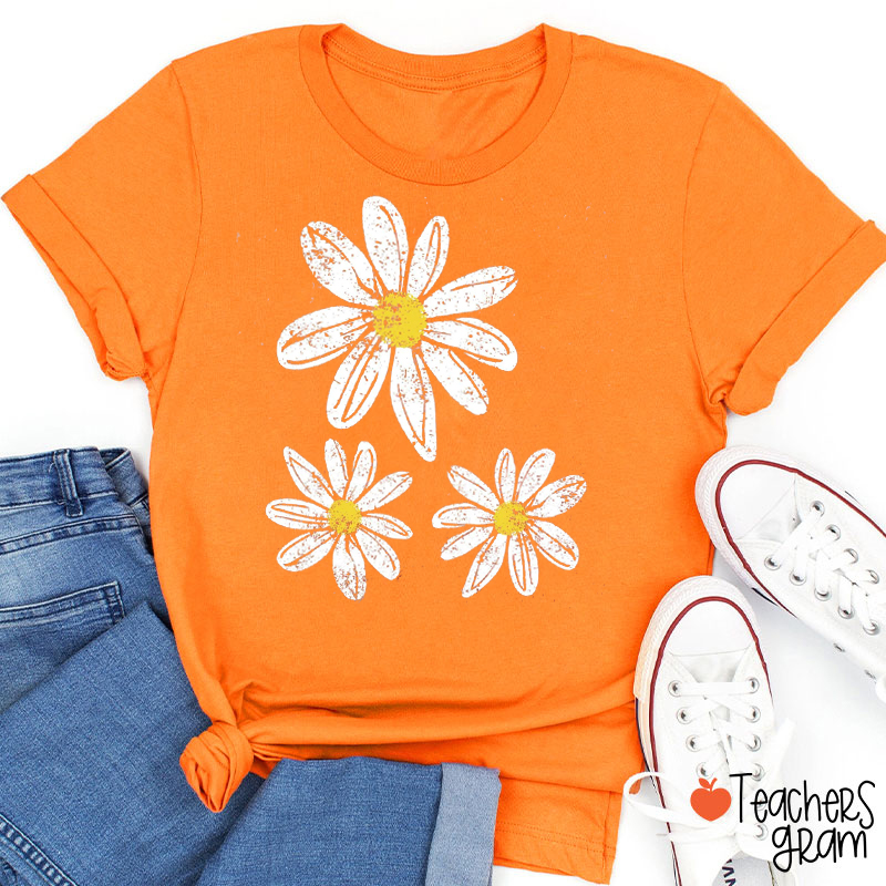 Boho Floral Daisy Teacher T-Shirt