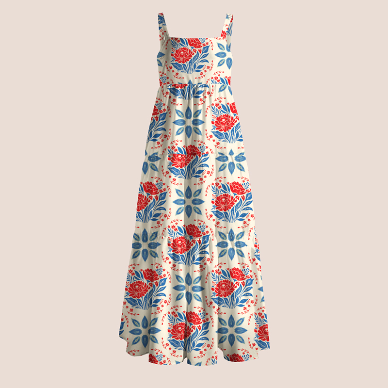 Boho Style Flowers Teacher Slip Dress
