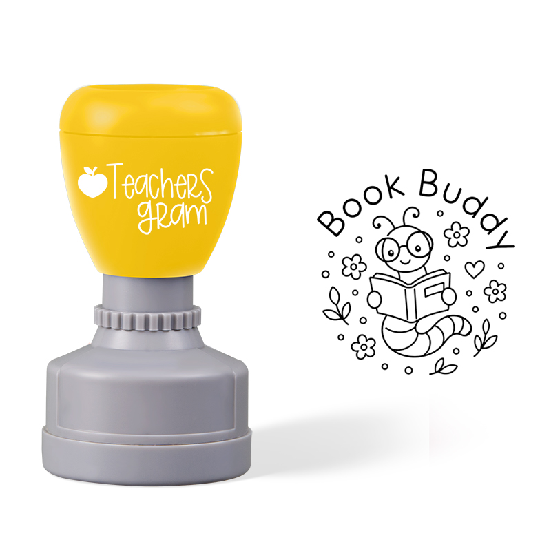 Book Buddy Bookworm Teacher Stamp