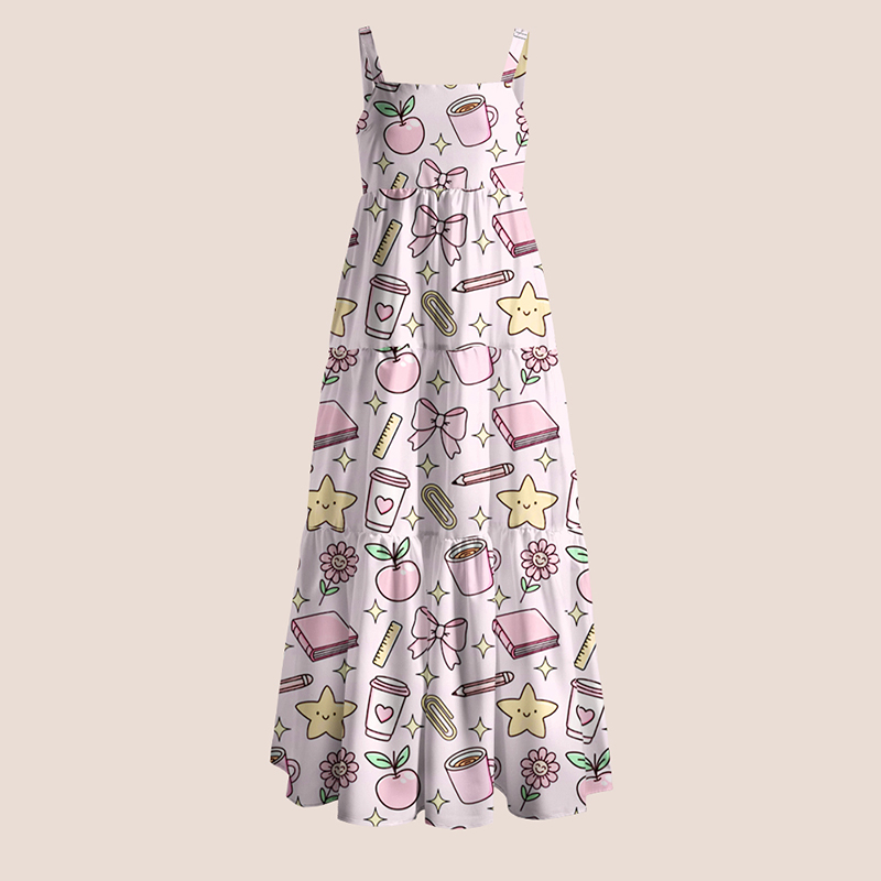 Book Pencil Bow Teacher Slip Dress