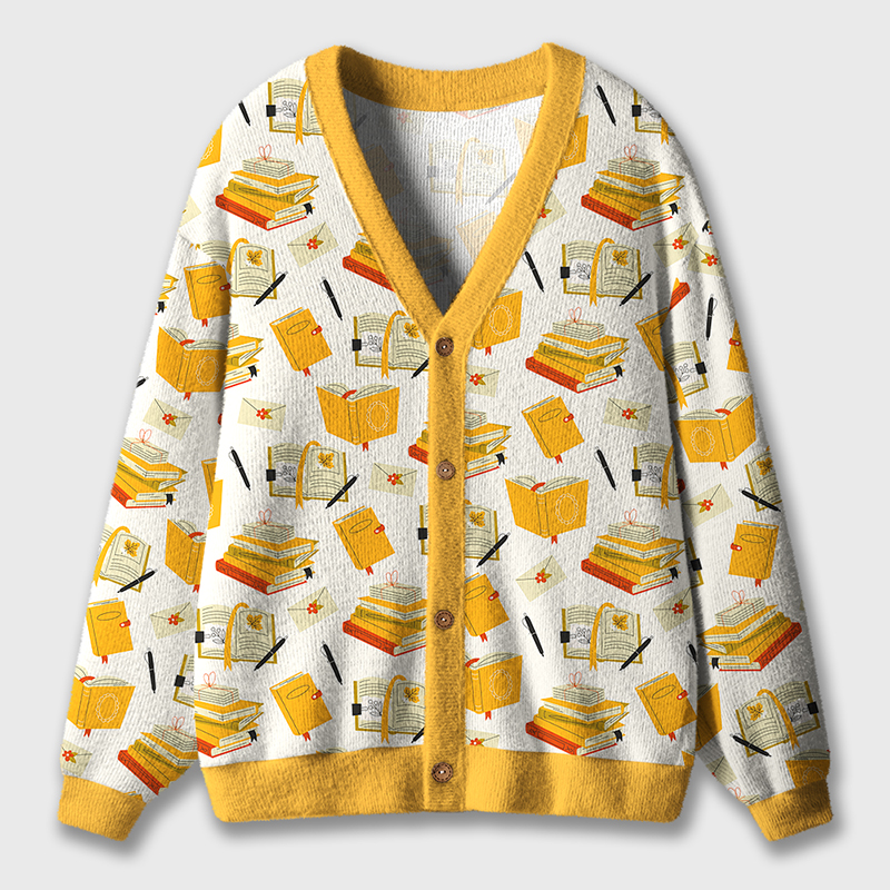Books Lovers Teacher Ugly Cardigan Sweaters