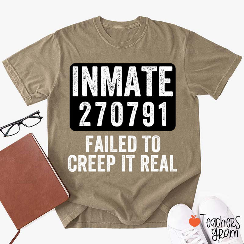 Personalized Spooky Inmate Mugshot Graphics Teacher T-Shirt