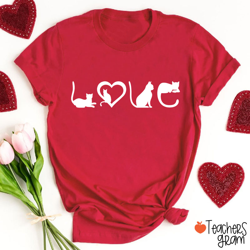 Cat Love Teacher T-Shirt