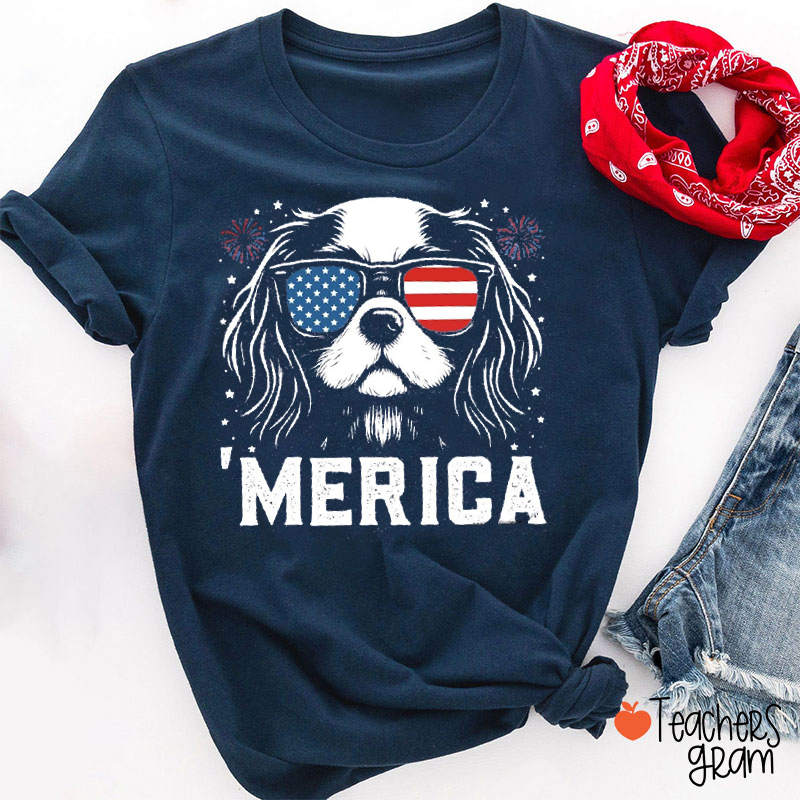 Cavalier King Charles 'Merica Teacher T-Shirt