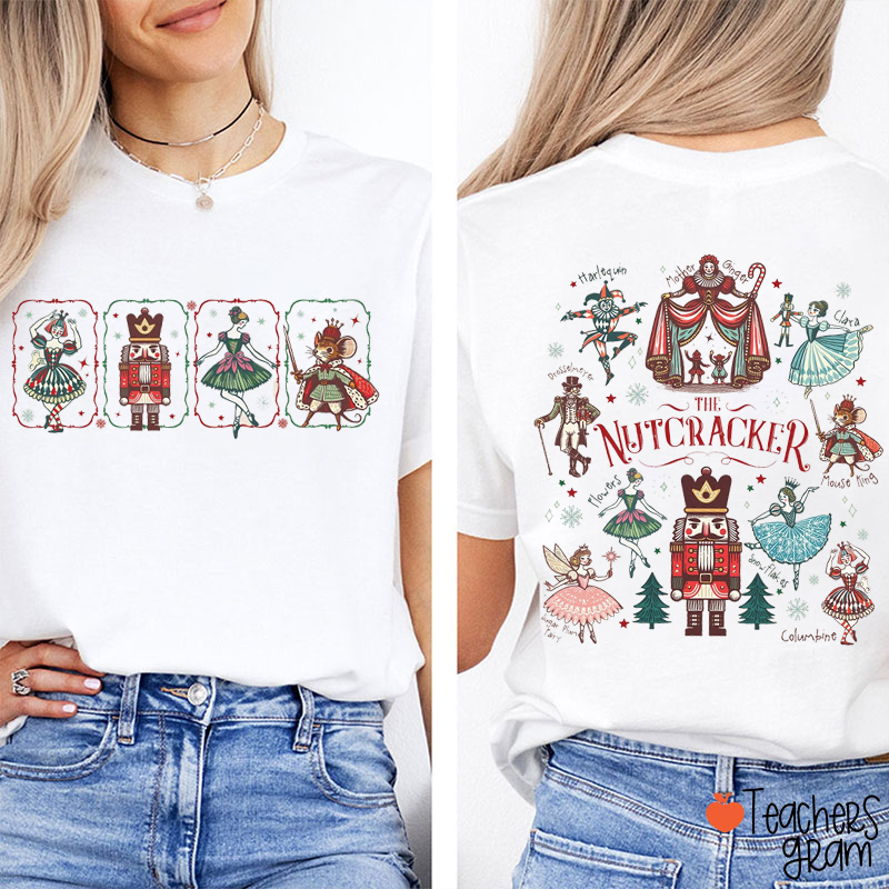 Christmas Party Ballet Stage Play Teacher Two Sided T-Shirt