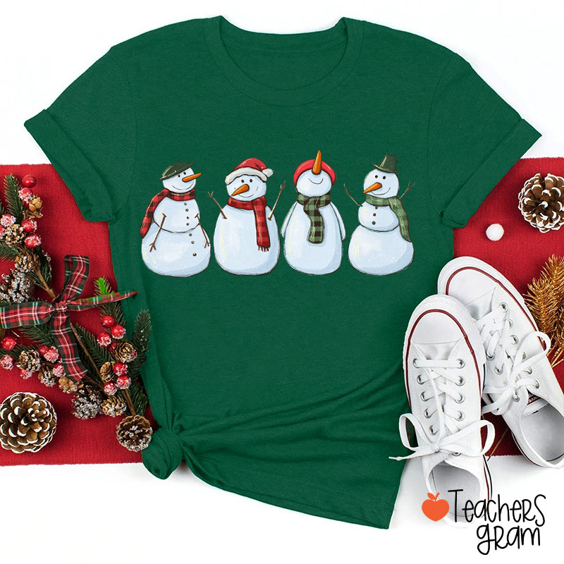Christmas Snowman Teacher T-Shirt