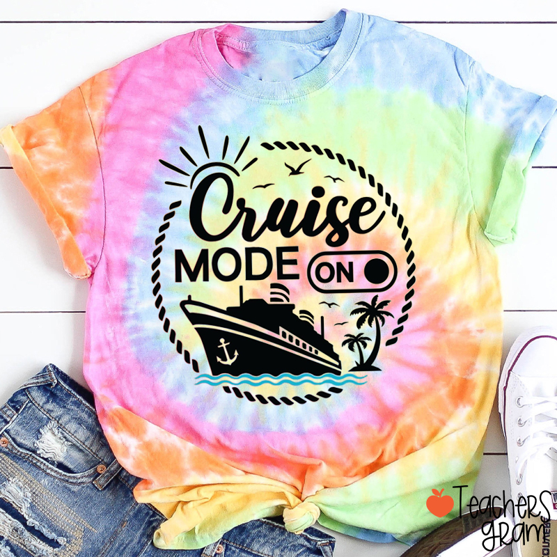 Cruise Mode On Teacher Tie-dye T-Shirt