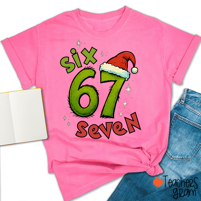 Six Seven Trending Christmas Teacher T-Shirt