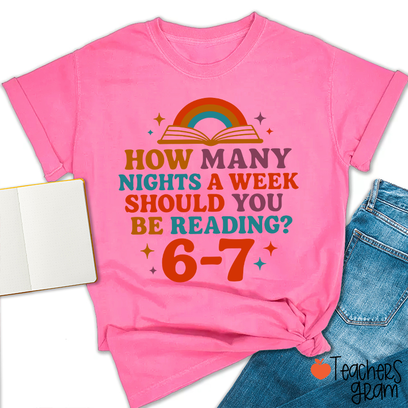 How Many Nights 6–7 Meme Teacher T-Shirt