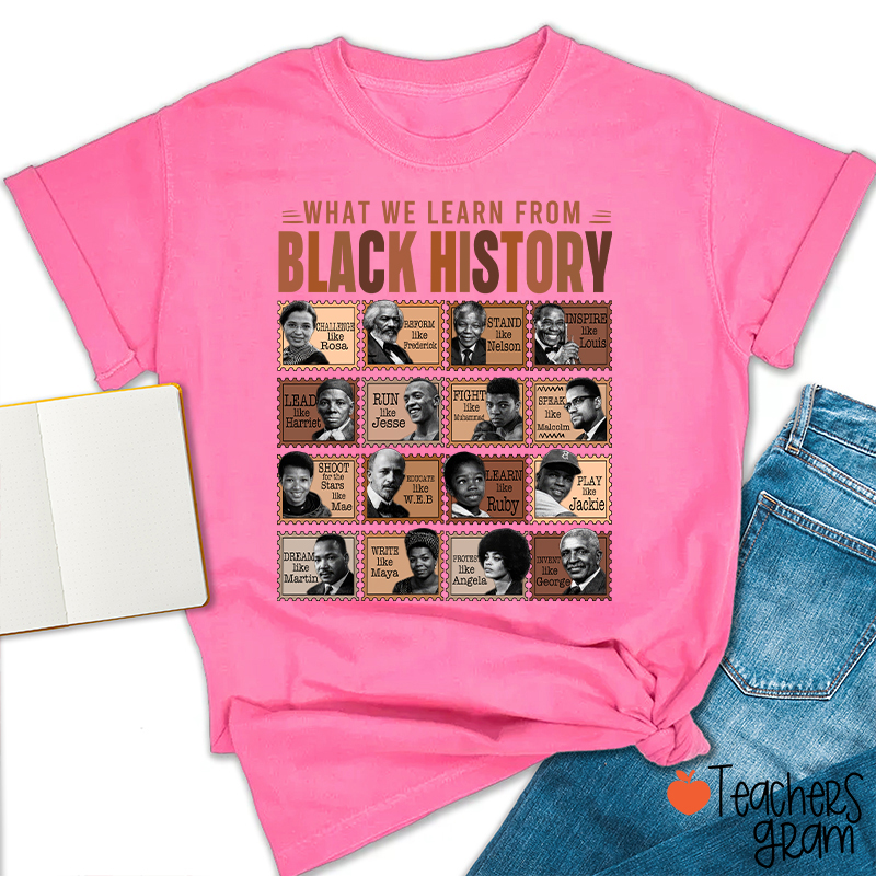 What We Learn From Black History Teacher T-Shirt
