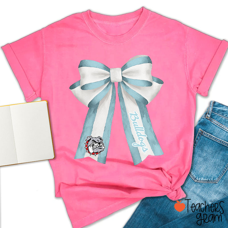Personalized Mascot Coquette Bow Teacher T-Shirt