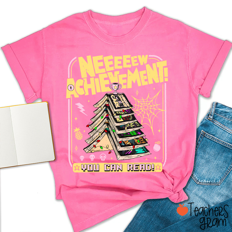 You Can Read Book Tree New Achievement Teacher T-Shirt