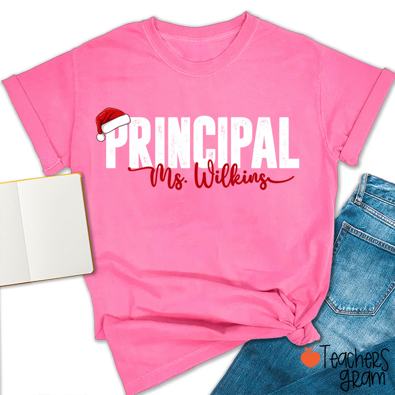 Personalized School Staff Christmas Teacher T-Shirt