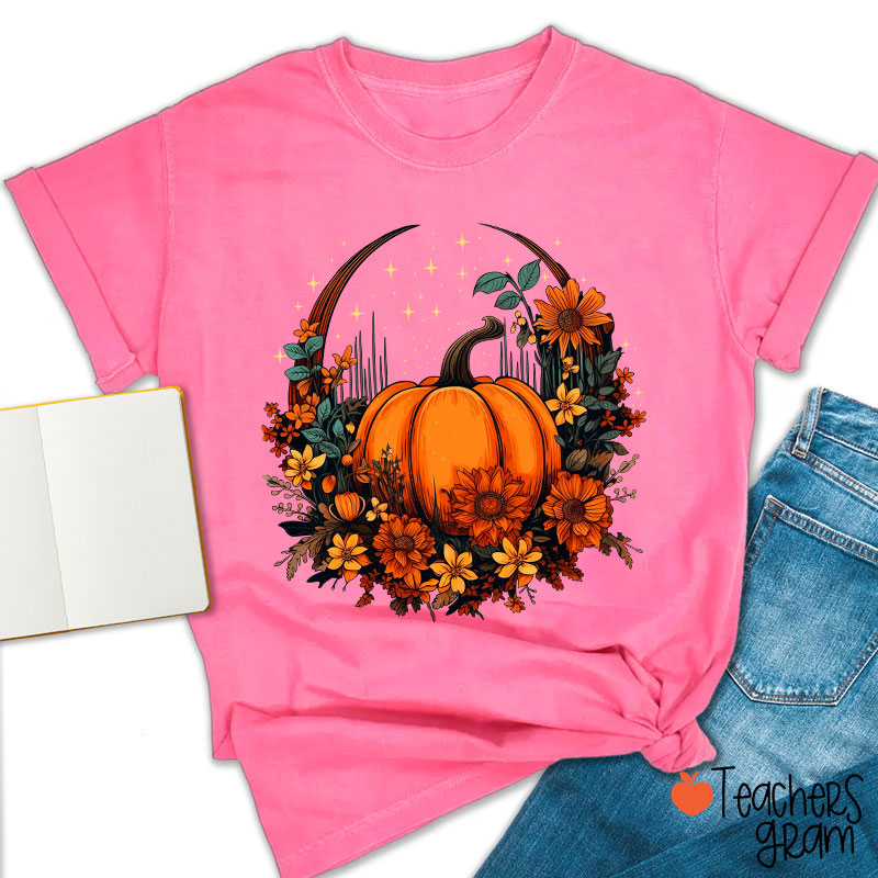 Fall Vibes Pumpkin Teacher T-Shirt
