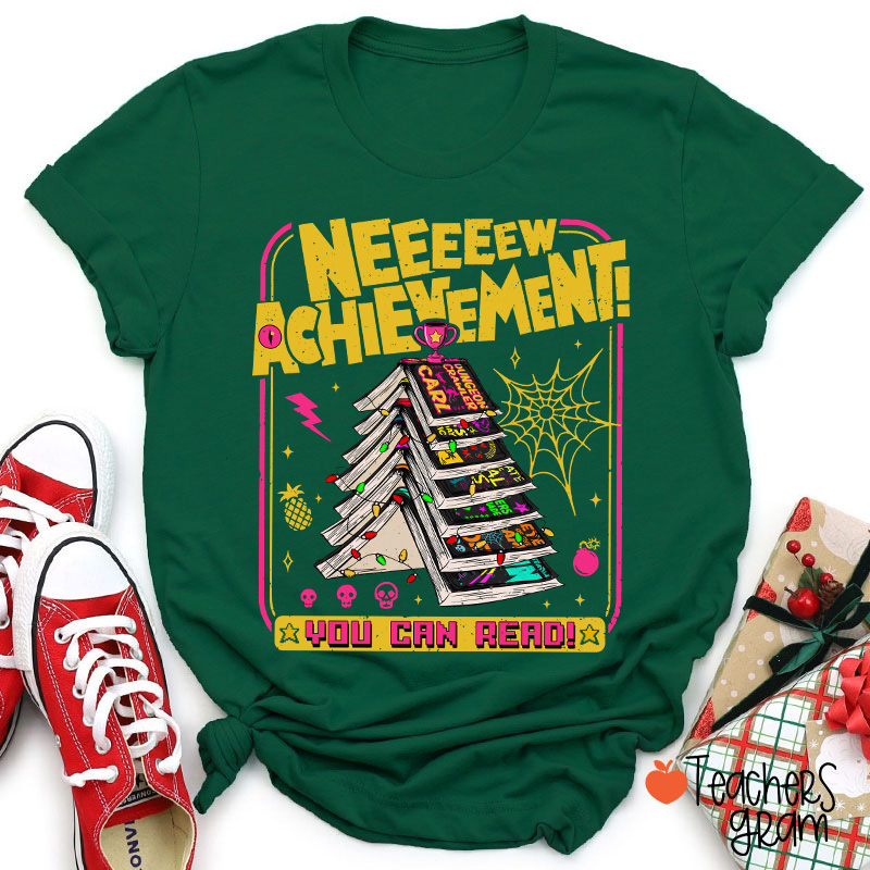 You Can Read Book Tree New Achievement Teacher T-Shirt