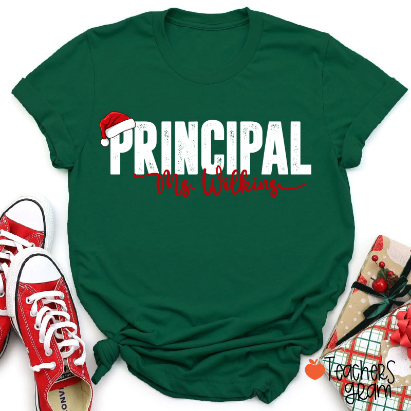 Personalized School Staff Christmas Teacher T-Shirt