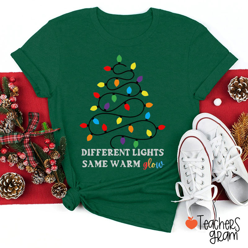 Different Lights Same Warm Glow Teacher T-Shirt