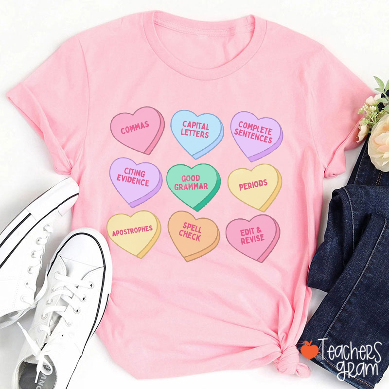 English Valentines Day Grammar Teacher T-Shirt