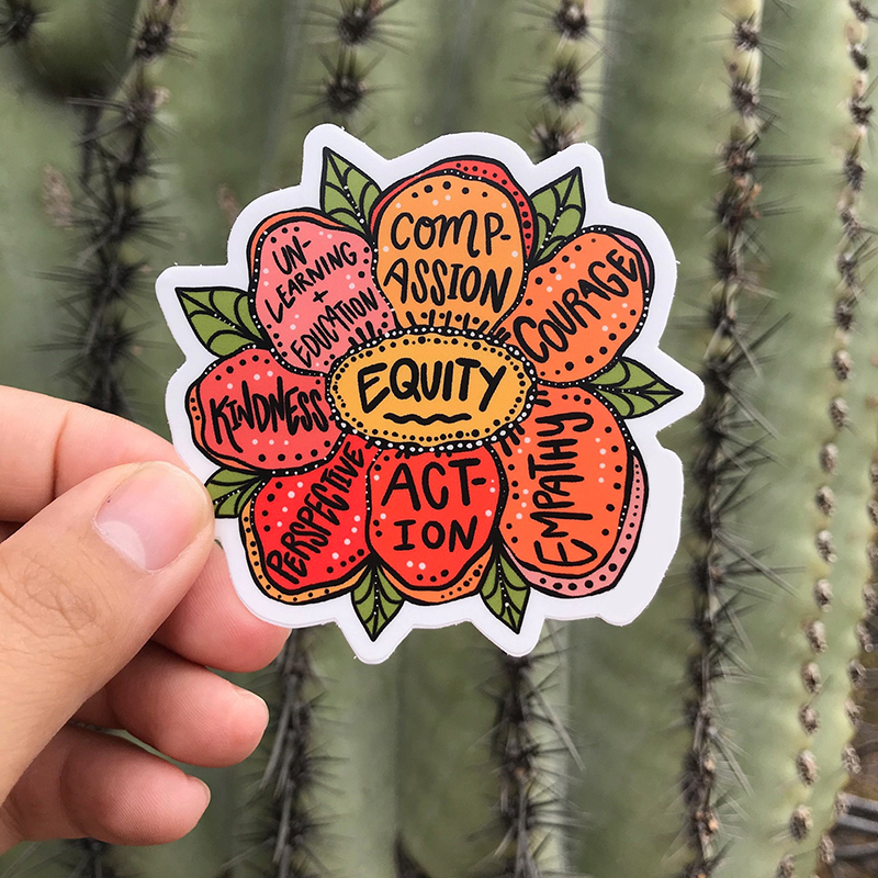 Equity Kindness Compassion Courage Empathy Teacher Stickers