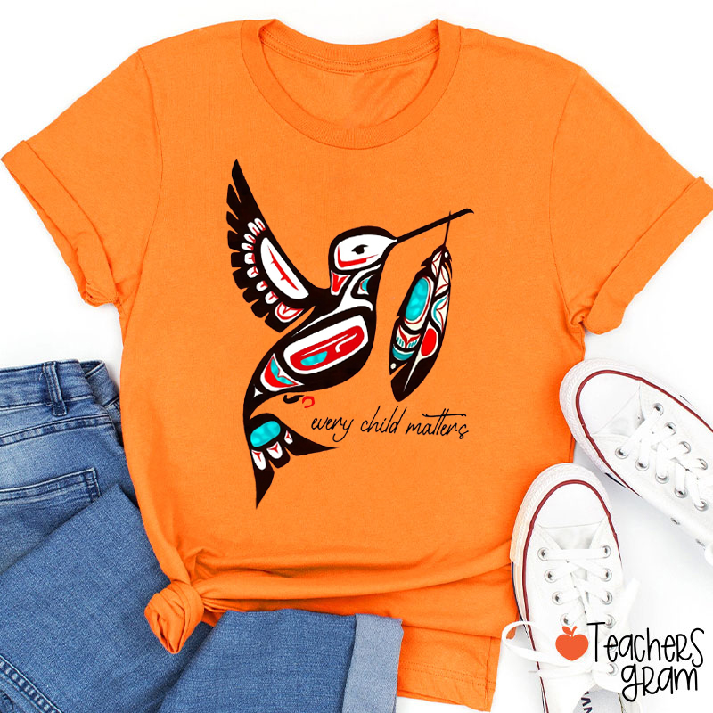 Every Child Matters Hummingbird Native Teacher T-Shirt