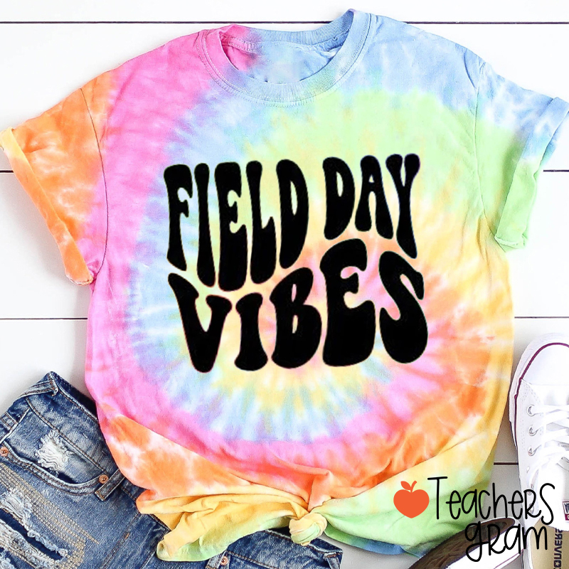 Field Day Vibes Teacher Tie-dye T-Shirt