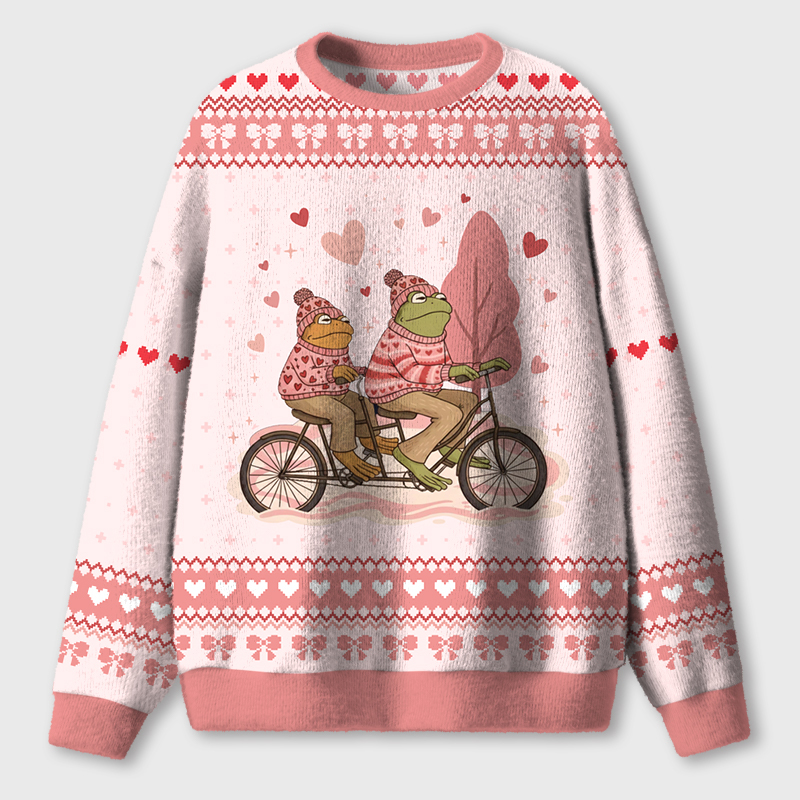 Frogs and Toads Valentine Teacher Ugly Fluffy Christmas Sweater