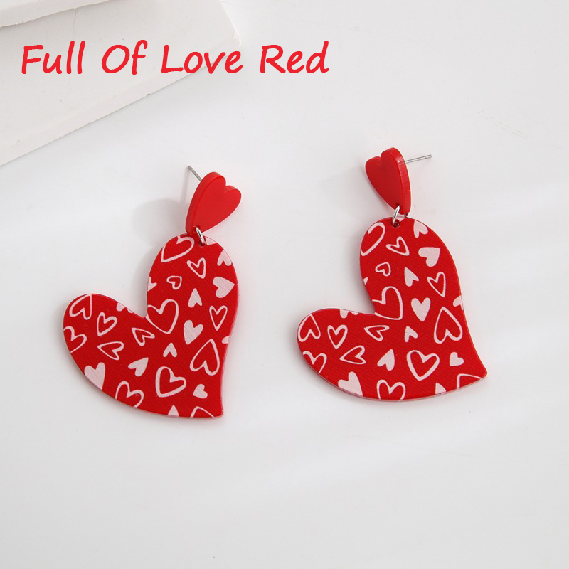 Red Heart Valentine's Day Teacher Acrylic Earrings