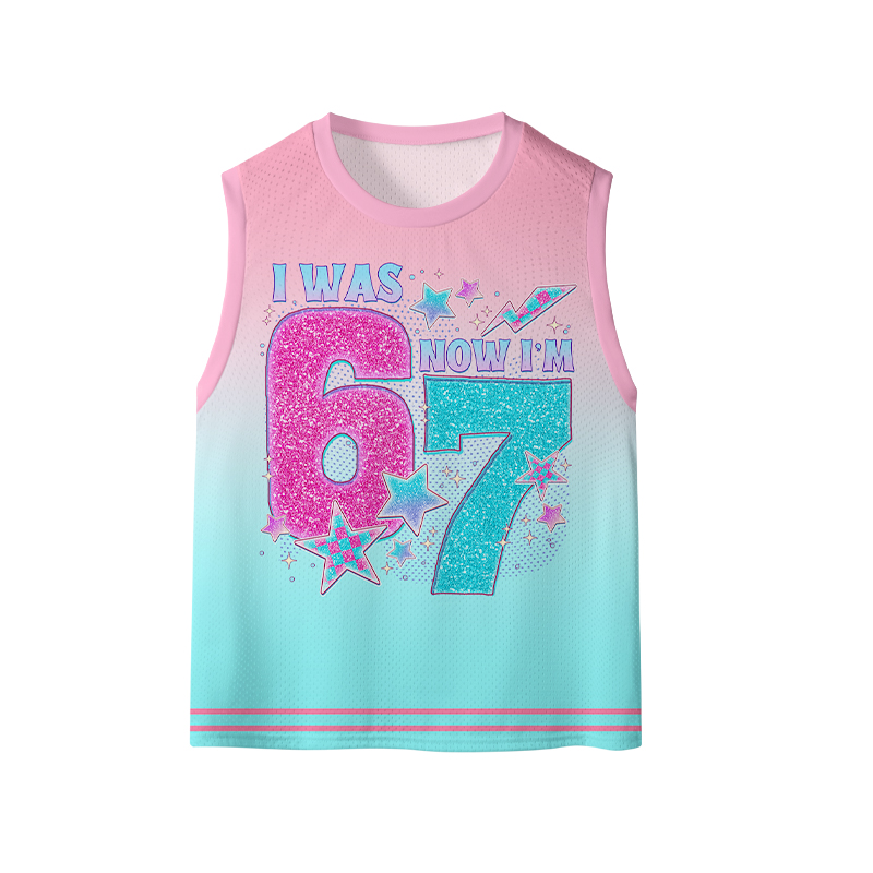 Funny 7th Birthday Kids Mesh Jersey Tank Top