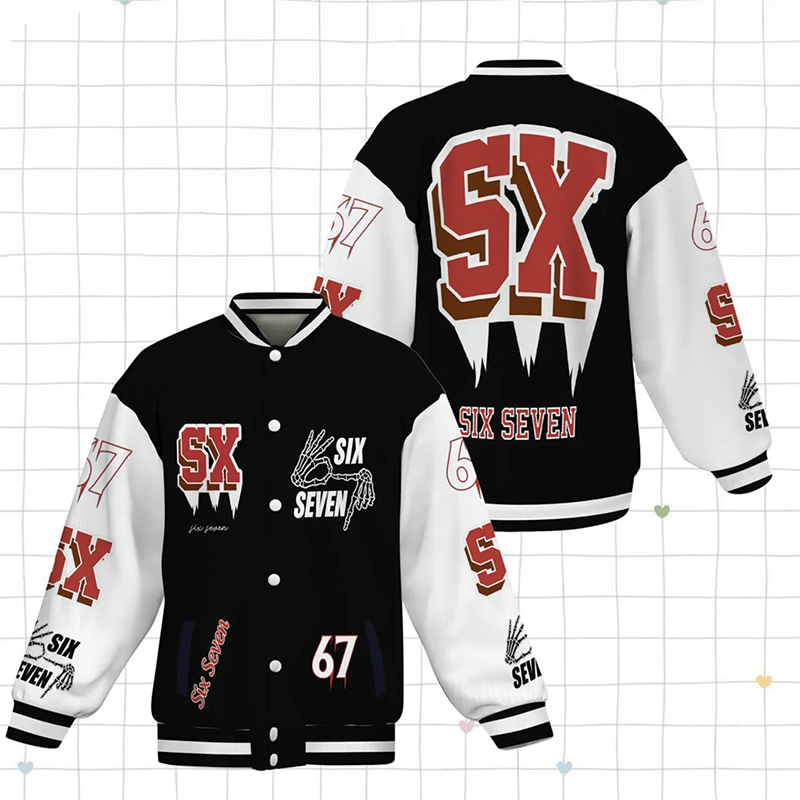 Funny Trendy Six Seven Meme Teacher Teacher Baseball Jacket