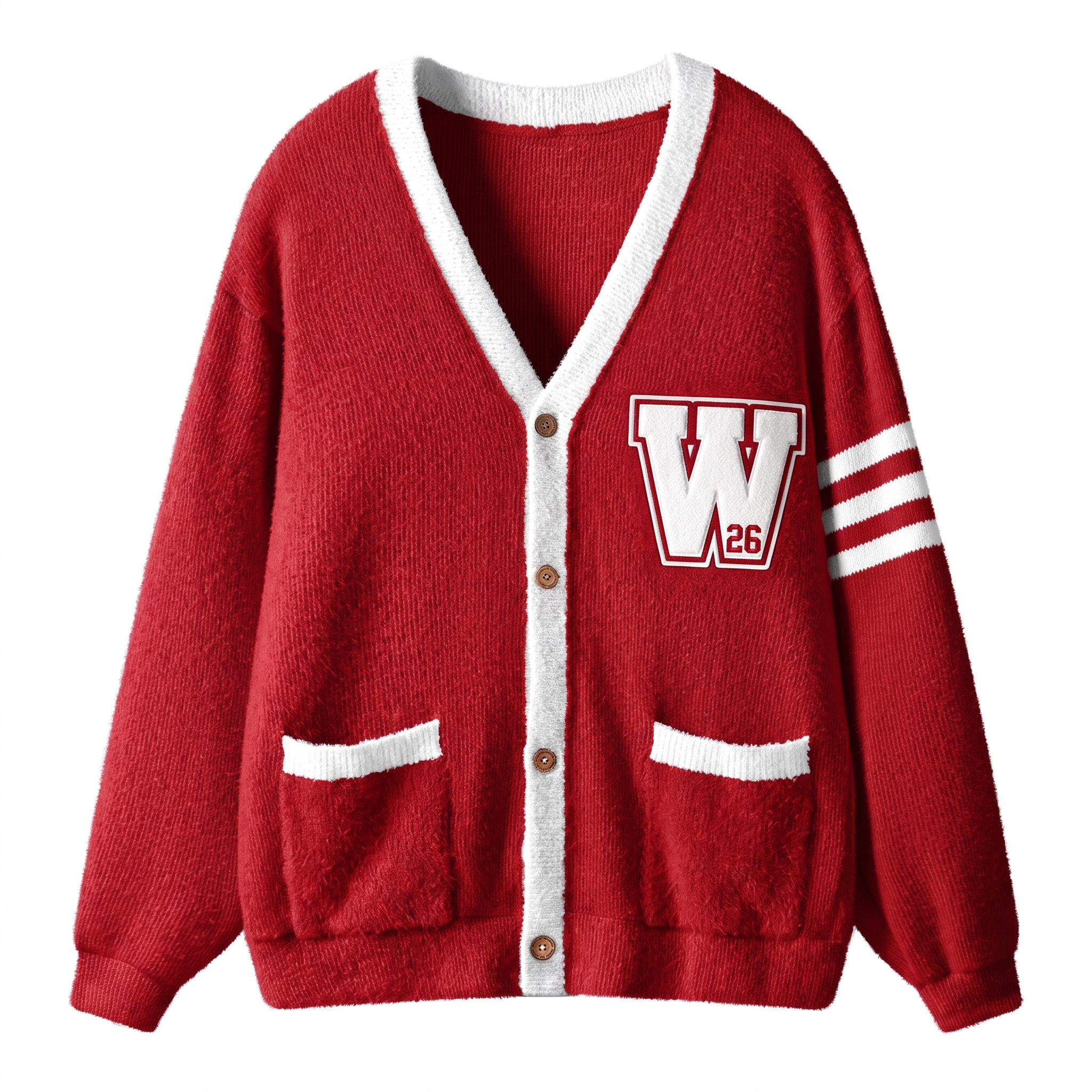 Personalized Letter Preppy Striped Teacher Ugly Cardigan Sweaters