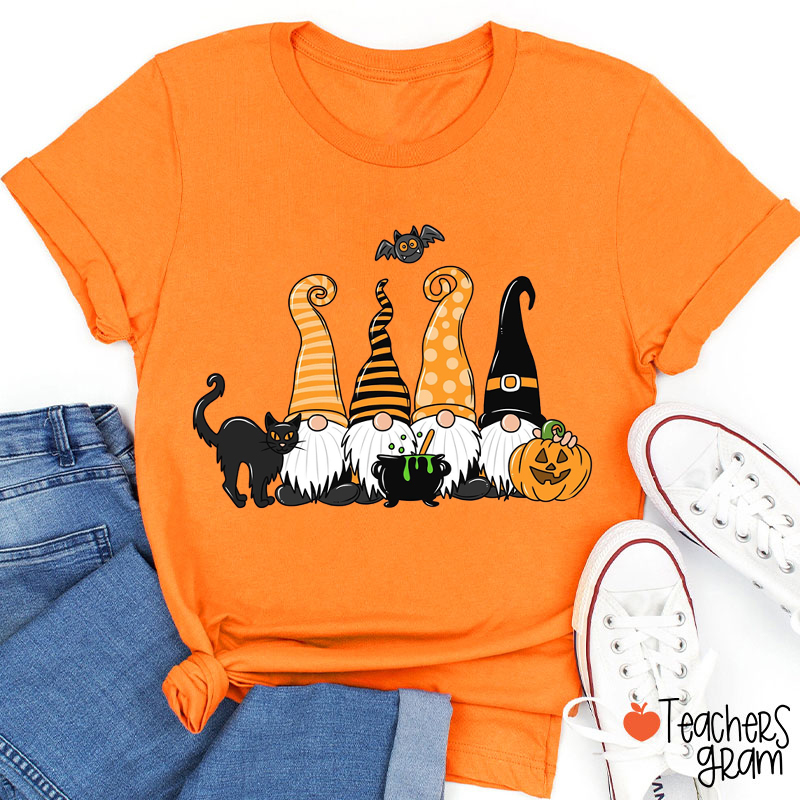 Halloween Gnomes Teacher T-Shirt